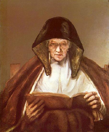 REMBRANDT Harmenszoon van Rijn Alte Frau, lesend oil painting picture
